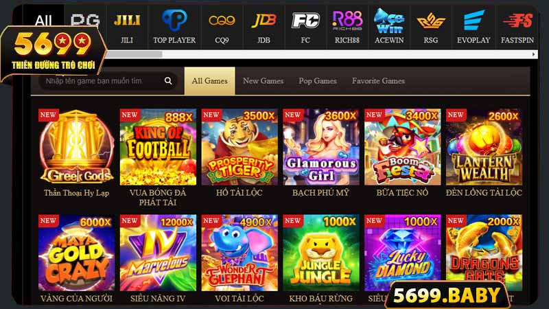 Nổ hũ 5699 Casino đa dạng nhà cung cấp, sản phẩm giải trí